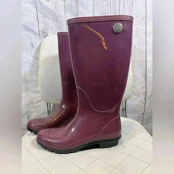 UGG Women's Shaye Rain Boots - Purple Size 6 - Picture 2 of 6